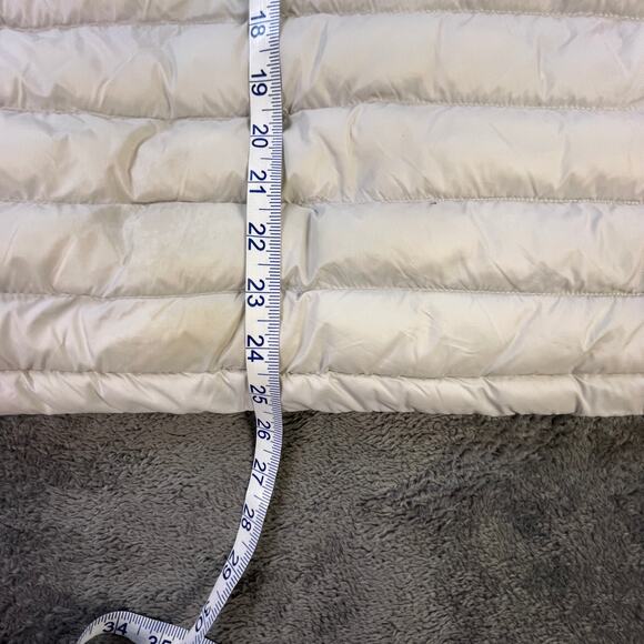 Tommy Hilfiger Mens Large Puffer Jacket White Navy Hooded Spellout Winter Coat - Picture 8 of 11